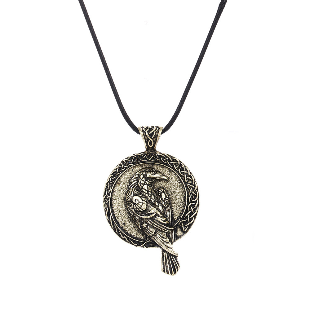 Celtic Raven Necklace for Men and Women