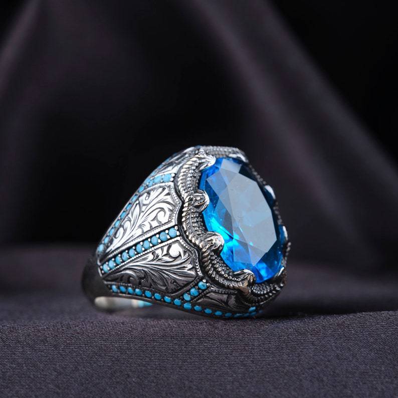 Diamond Blue Zircon Ring