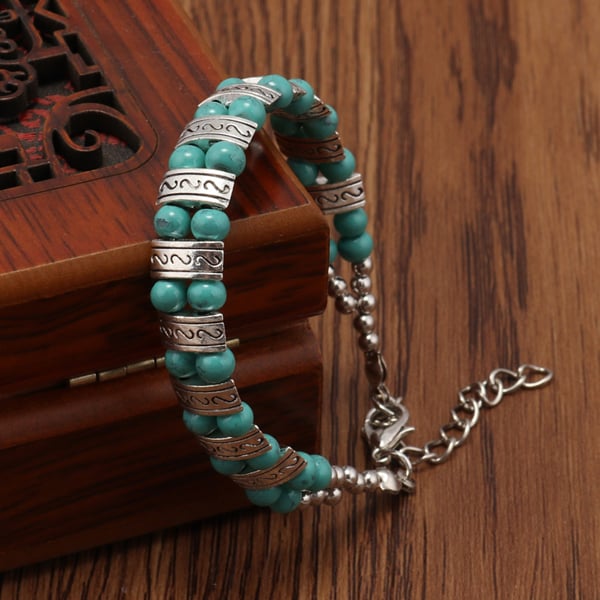 Boho Turquoise Beaded Bracelet