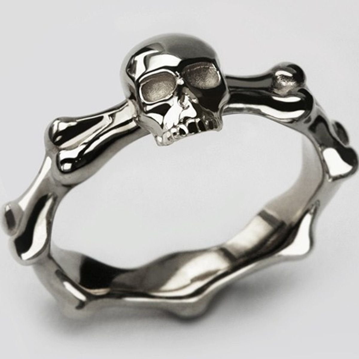 Stainless Steel Skull Biker Halloween Ring
