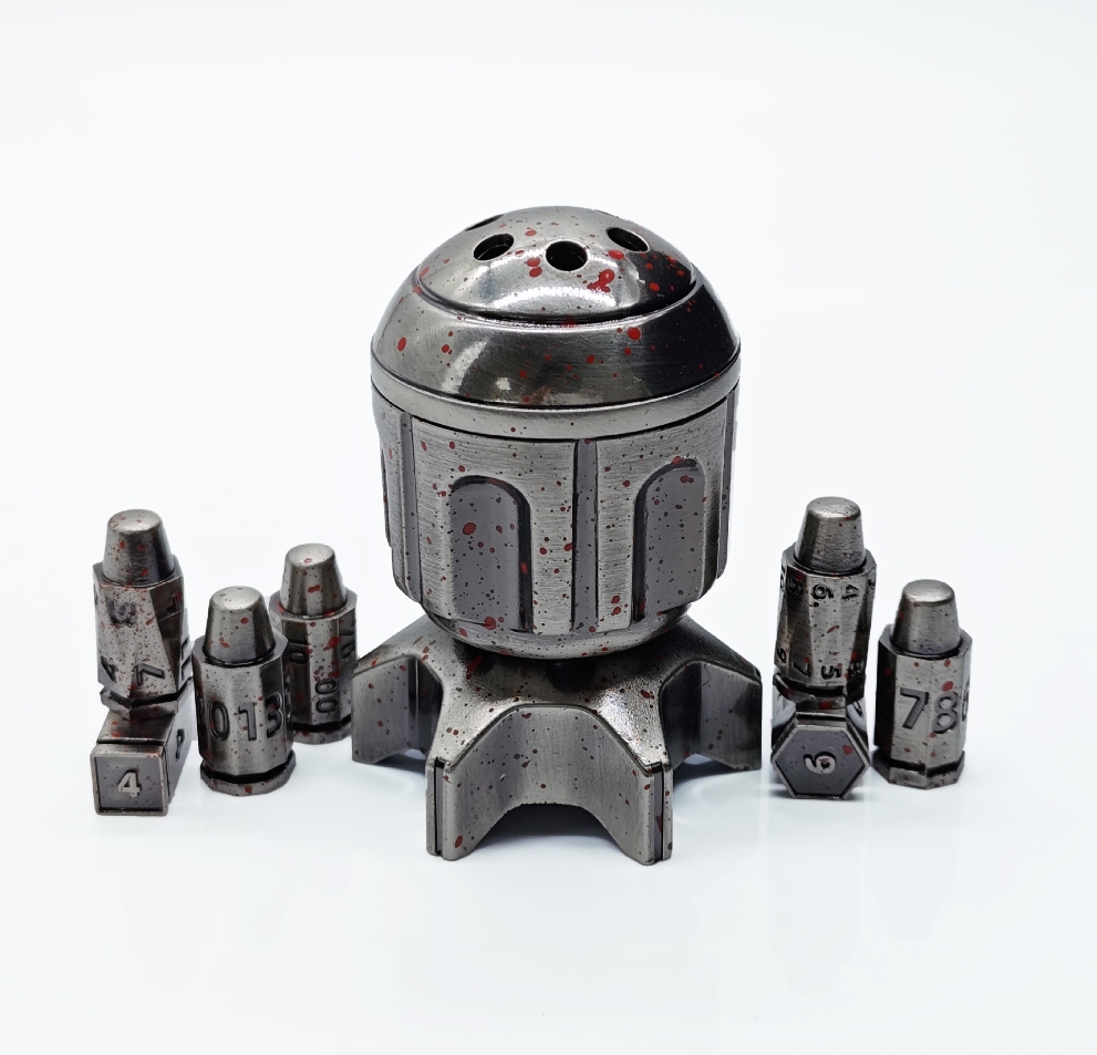 Metal Rocket Bullet Dice Set Rotatable Polyhedron RPG Role Playing DND Dragon and Dungeon Dice