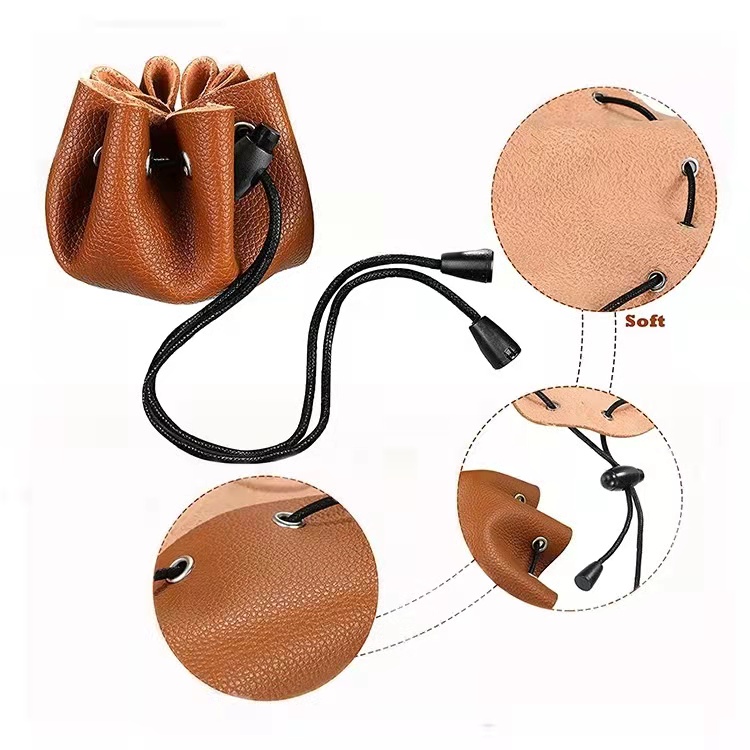 Brown dragon DND Dice Leather bag