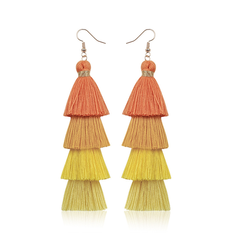 retro ethnic style long earrings