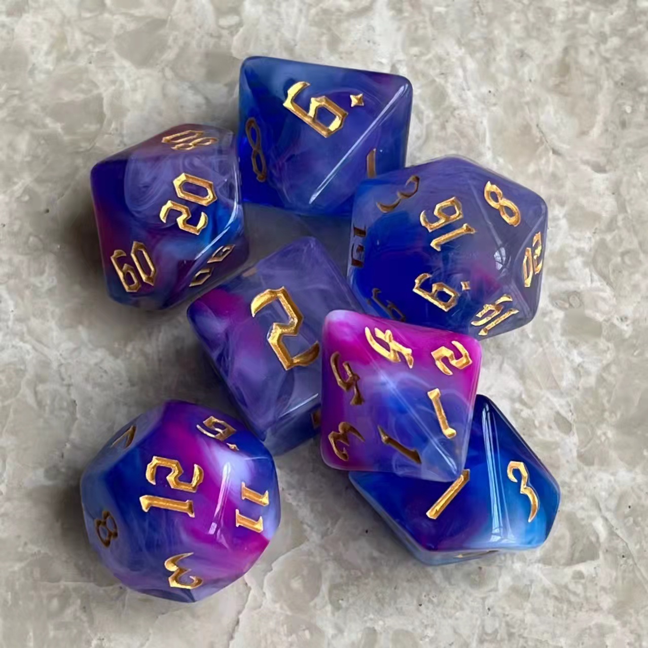 Wave Surfboard Theme Dnd Dice Set