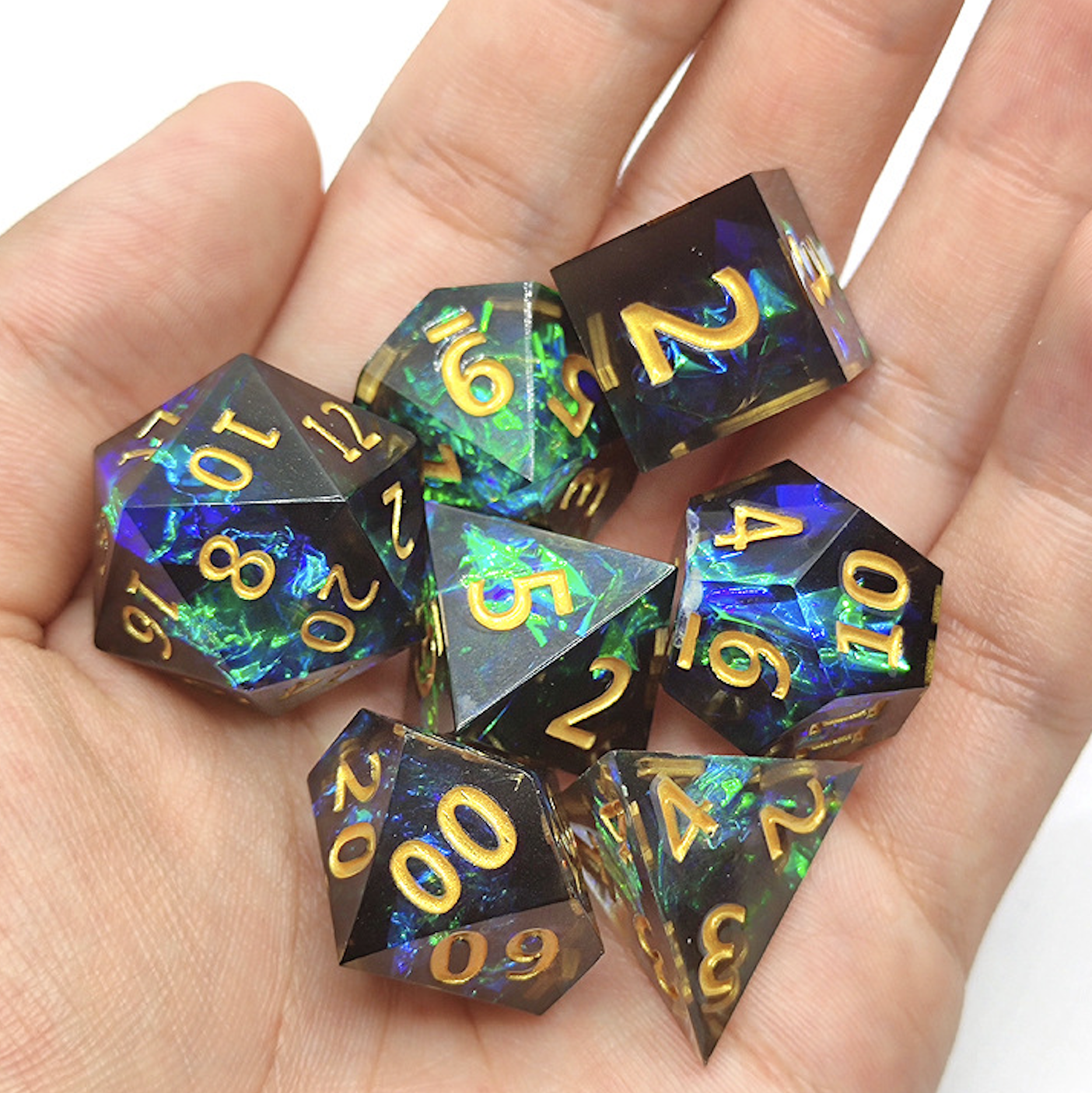 Transparent Black Resin Dnd Dice Set