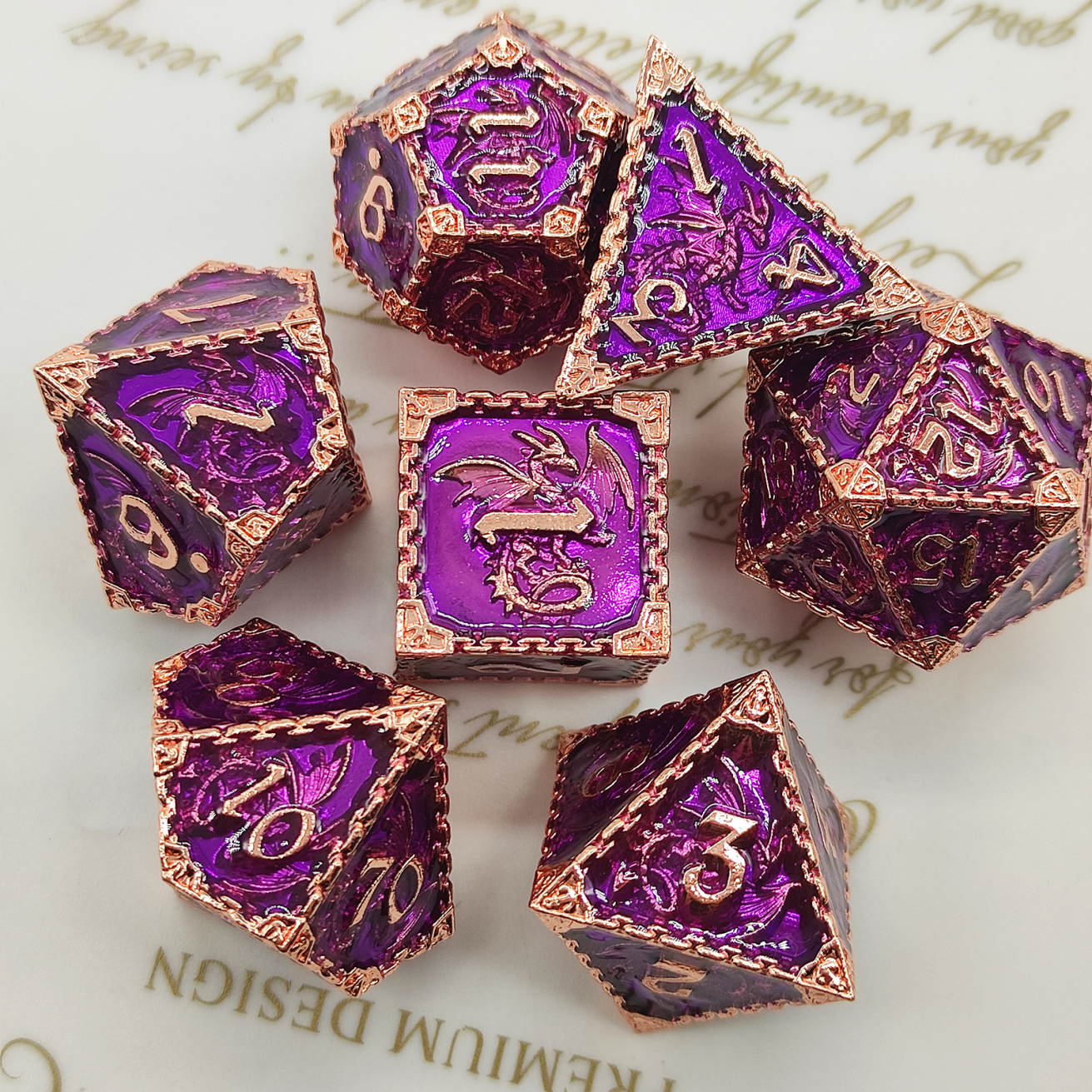 Solid Dragon Dice Metal Set