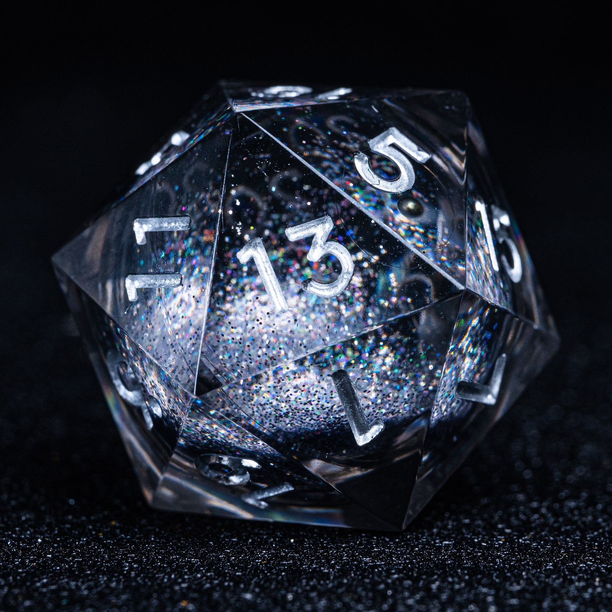 Liquid Heart Resin Engraved Dice Set