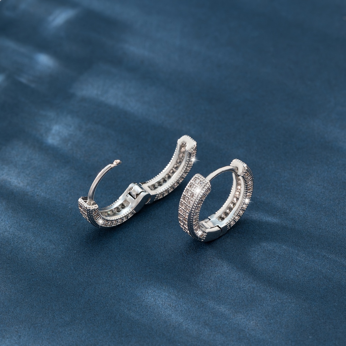 14K Gold Plated Zircon Hoop Earrings Cuff Hoop Earrings For Women Women's Elegant Jewelry Women's Accessories