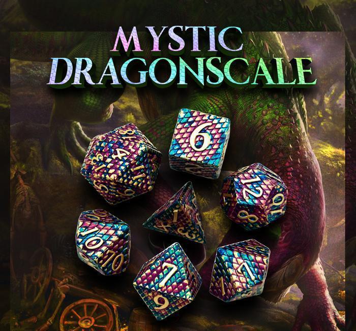 Mystic Dragonscale Metal Dnd Dice Set