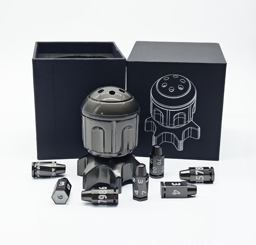 Metal Rocket Bullet Dice Set Rotatable Polyhedron RPG Role Playing DND Dragon and Dungeon Dice