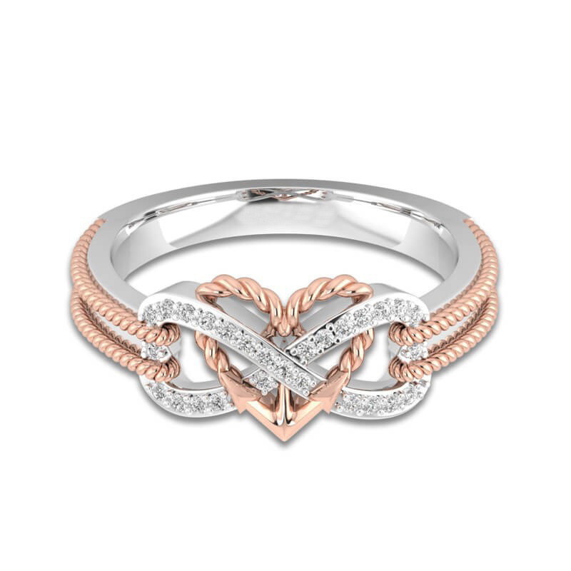 Heart Ring For Women, Rhinestones, Ladies Fashion Accessories