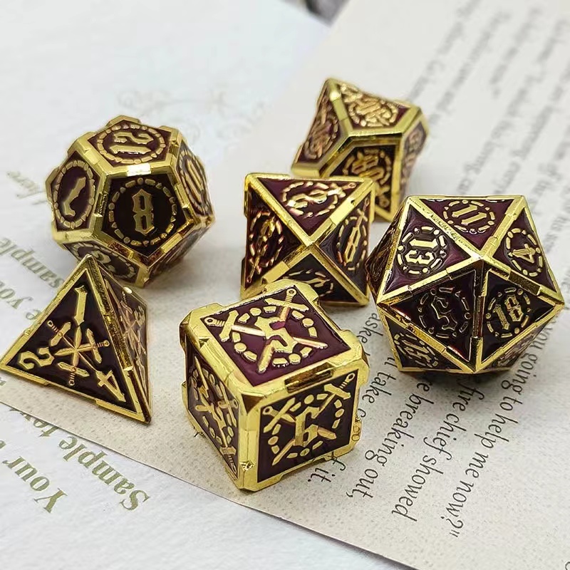 Fighter Bloodthirsty Metal Polyhedral 7 Dice Set