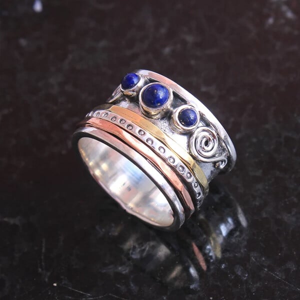 Bohemian Lapis Lazuli Meditation Ring