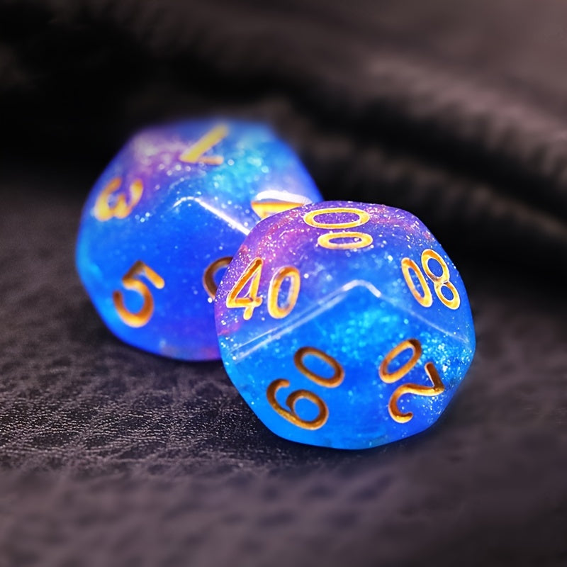 Pink And Blue Star Galaxy Dice Set