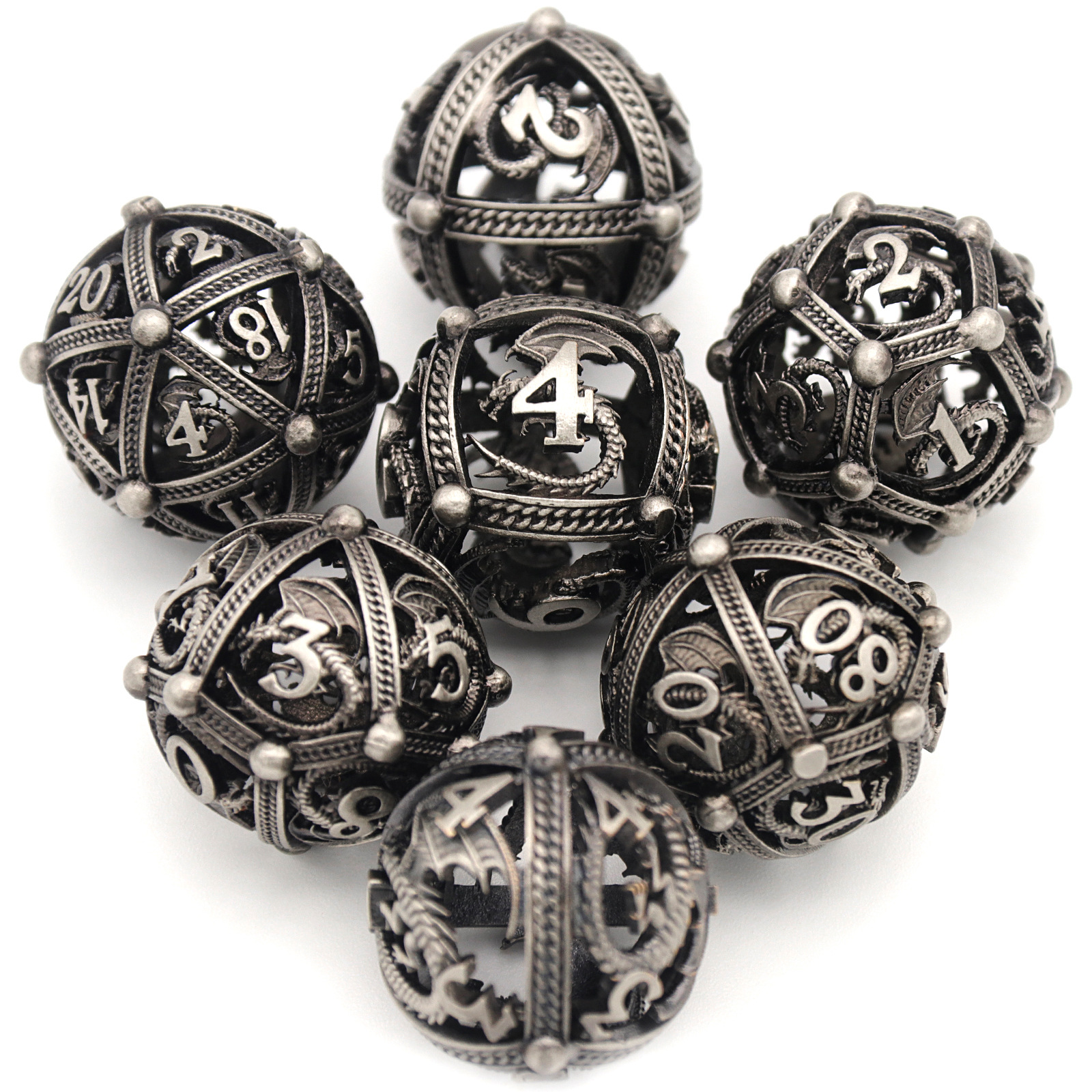 Metal Round Hollow Dice Set