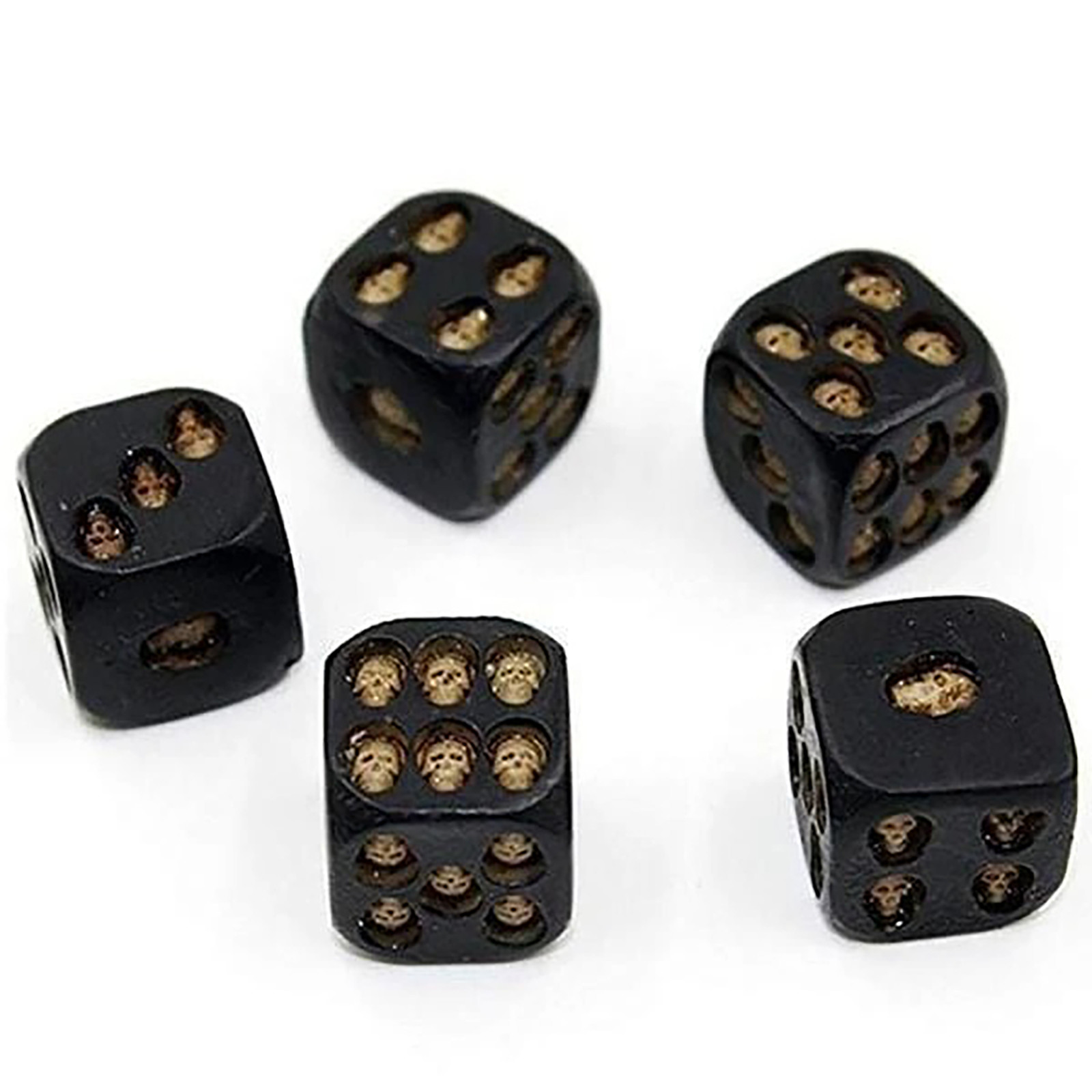 5 x Black Skull Dice