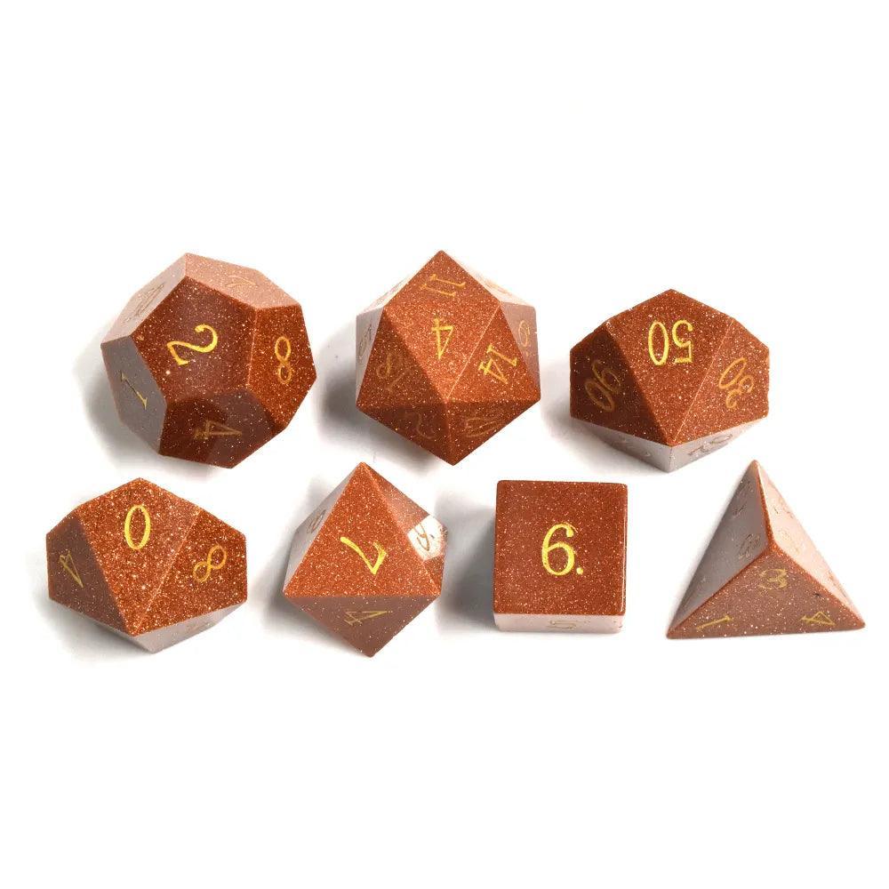 Goldstone Gemstone Dice