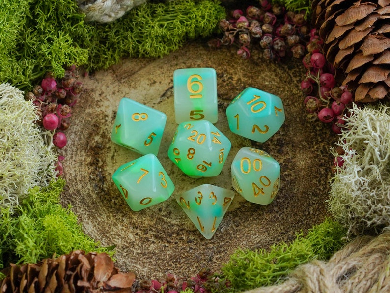 Lime Jelly Dice Set