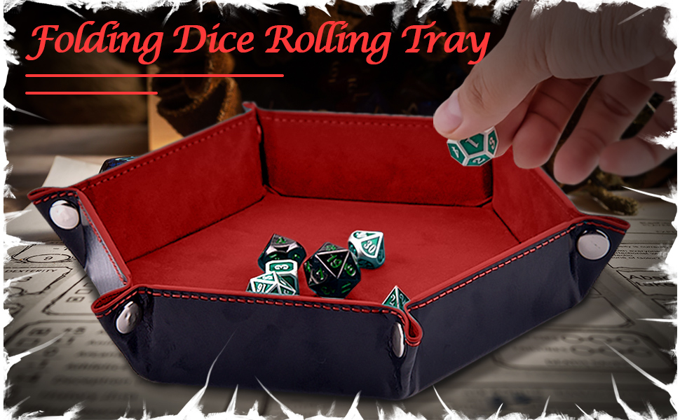 Dice Tray Set Foldable Dice Trays Hexagon Dice Rolling Tray