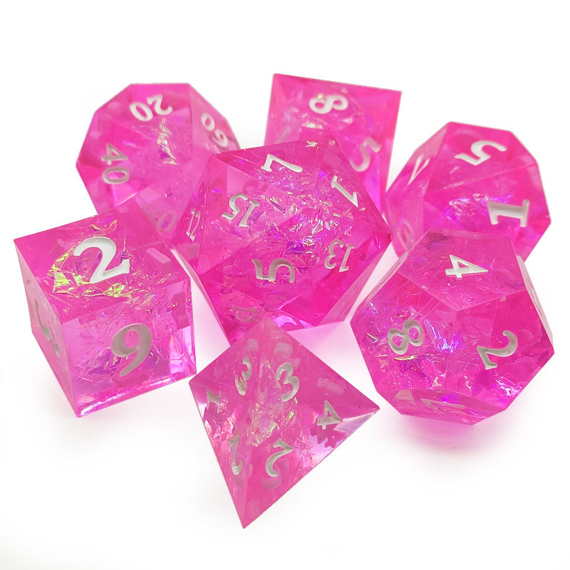 Pink Resin Dnd Dice Set
