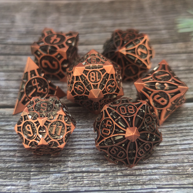 Solid Dragon Pointed Dice Metal Set
