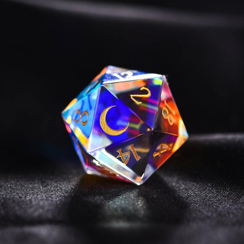 Fantastic Glass DnD Dice Set Moon Dice