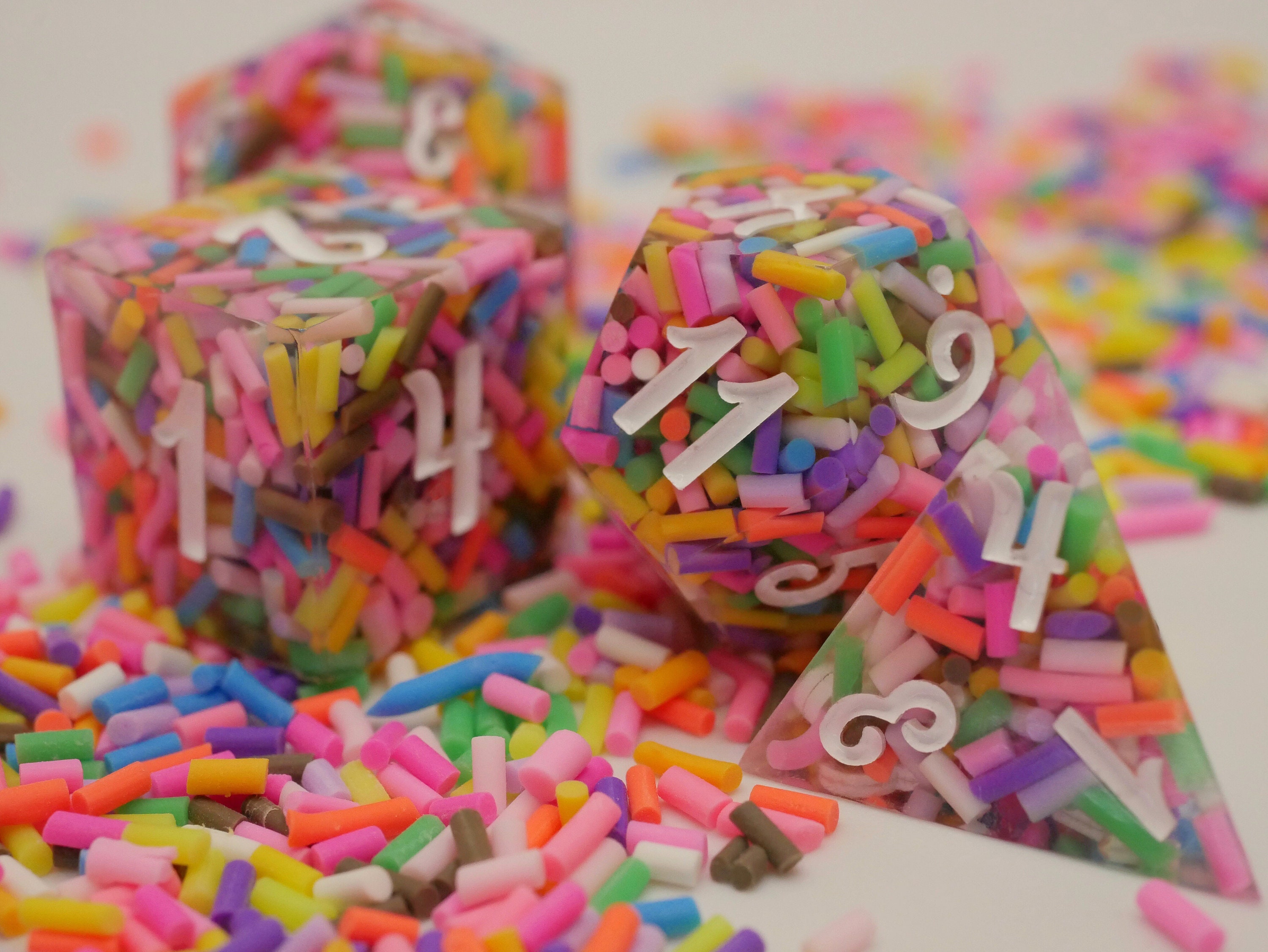 Funny Candy Handmade Resin  Dice Set