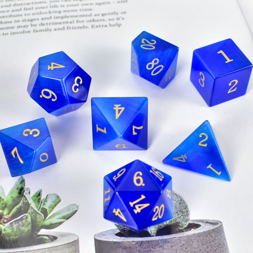 Blue Cat's Eye Dice