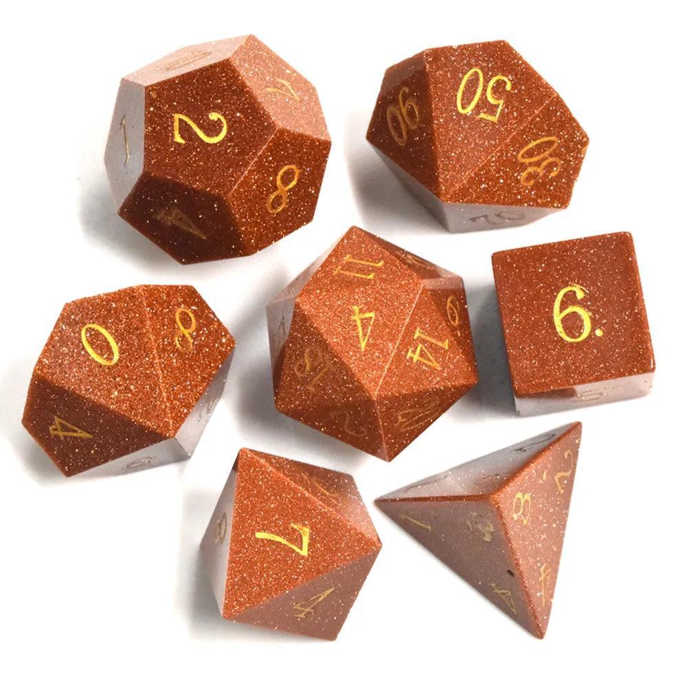 Goldstone Gemstone Dice