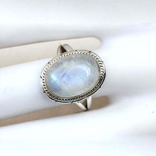 Aqua Chalcedony Silver Ring
