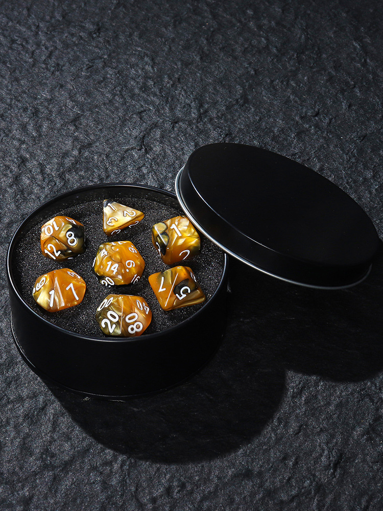 Amber Glow Dice Set [With Dark Gift Box]