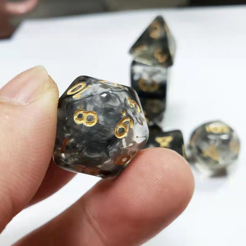 Squid Inked Polyhedral dice