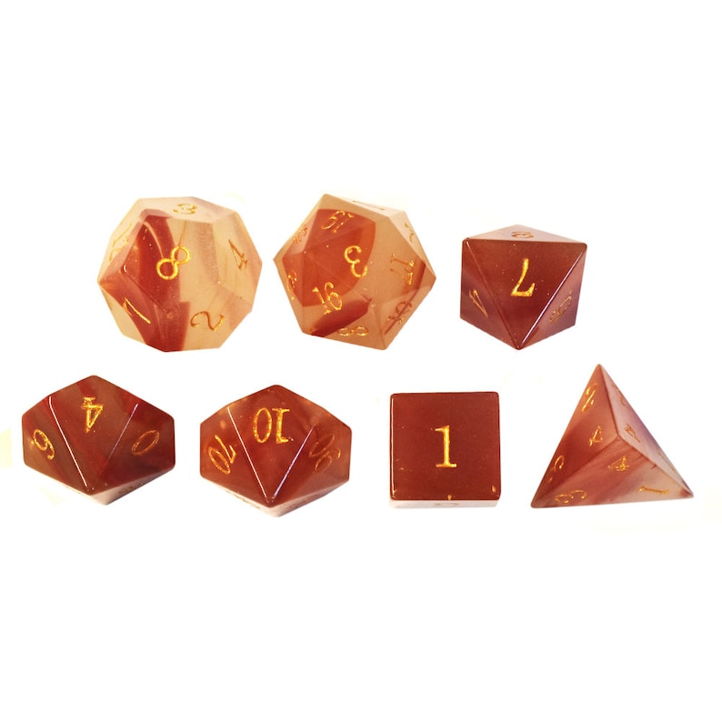 Imitation Agate Gemstone Dice Set