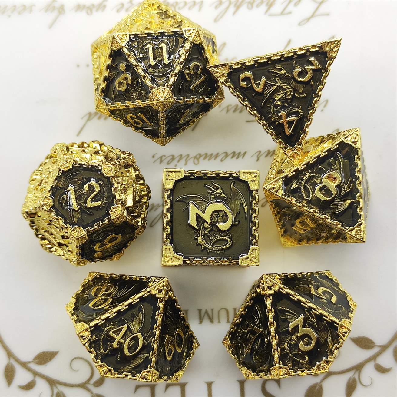 Solid Dragon Dice Metal Set