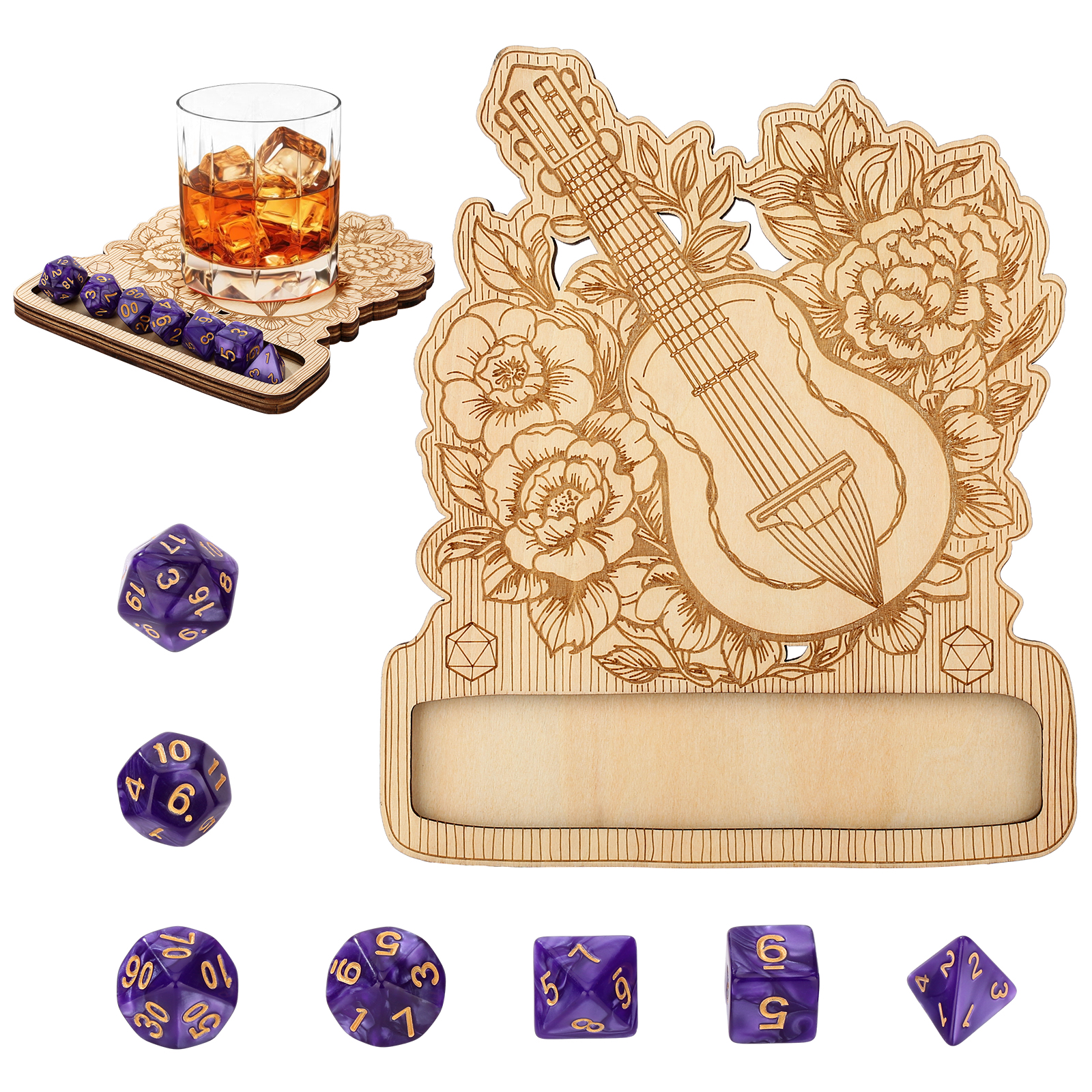 Foldable Wooden Dice Tray & Storage Box