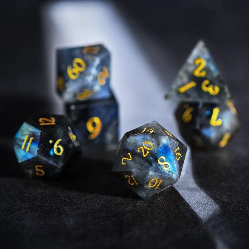 Blue & Black DnD Dice Set