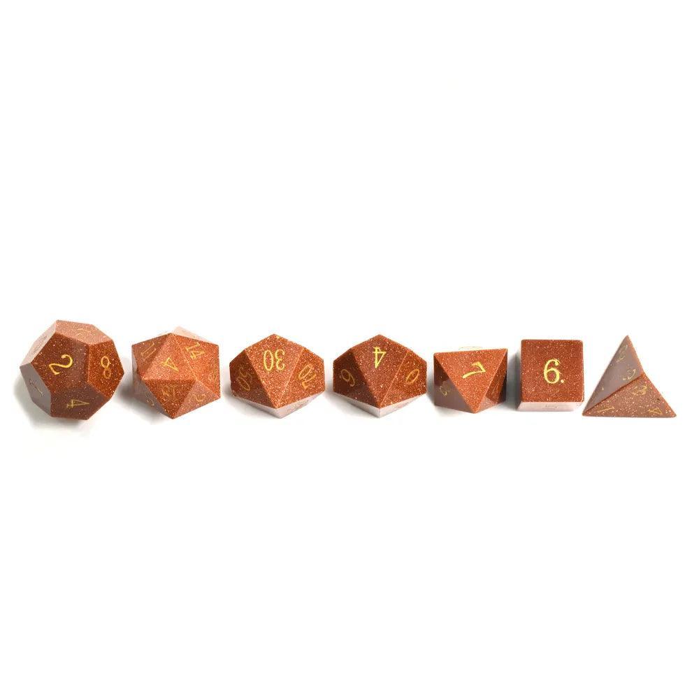 Goldstone Gemstone Dice