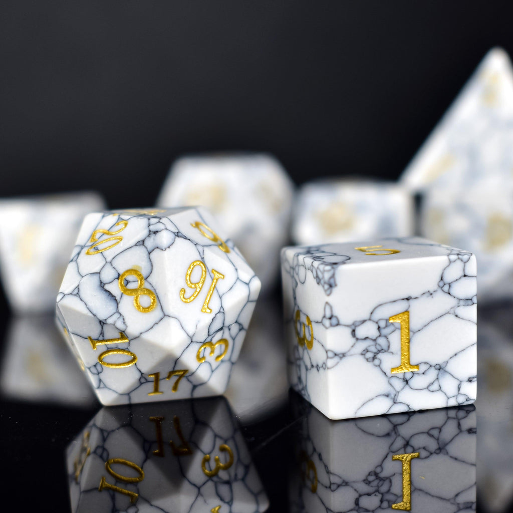 White Turquoise Dice Set