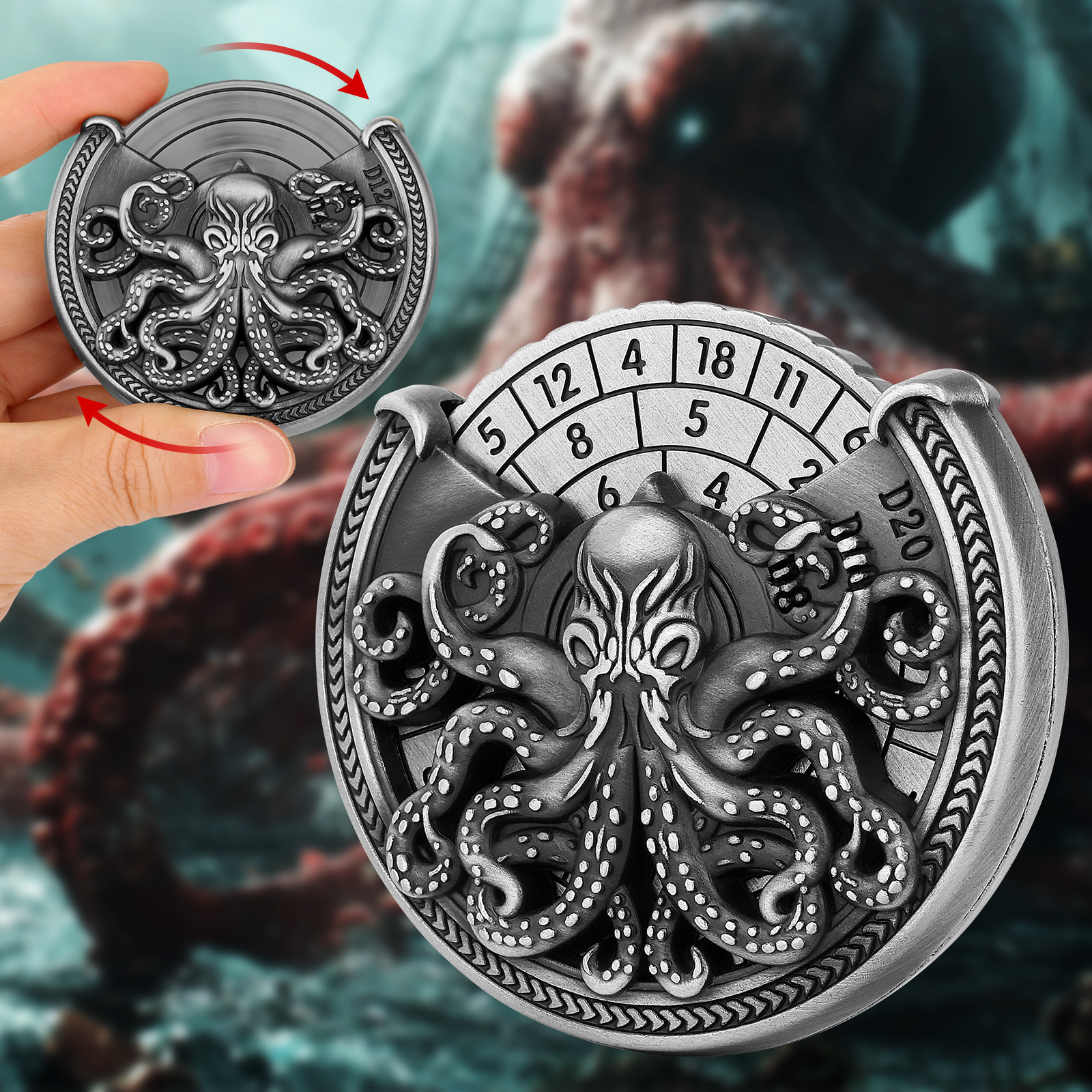 One-Eyed Octopus DND Dice Roulette Spinner