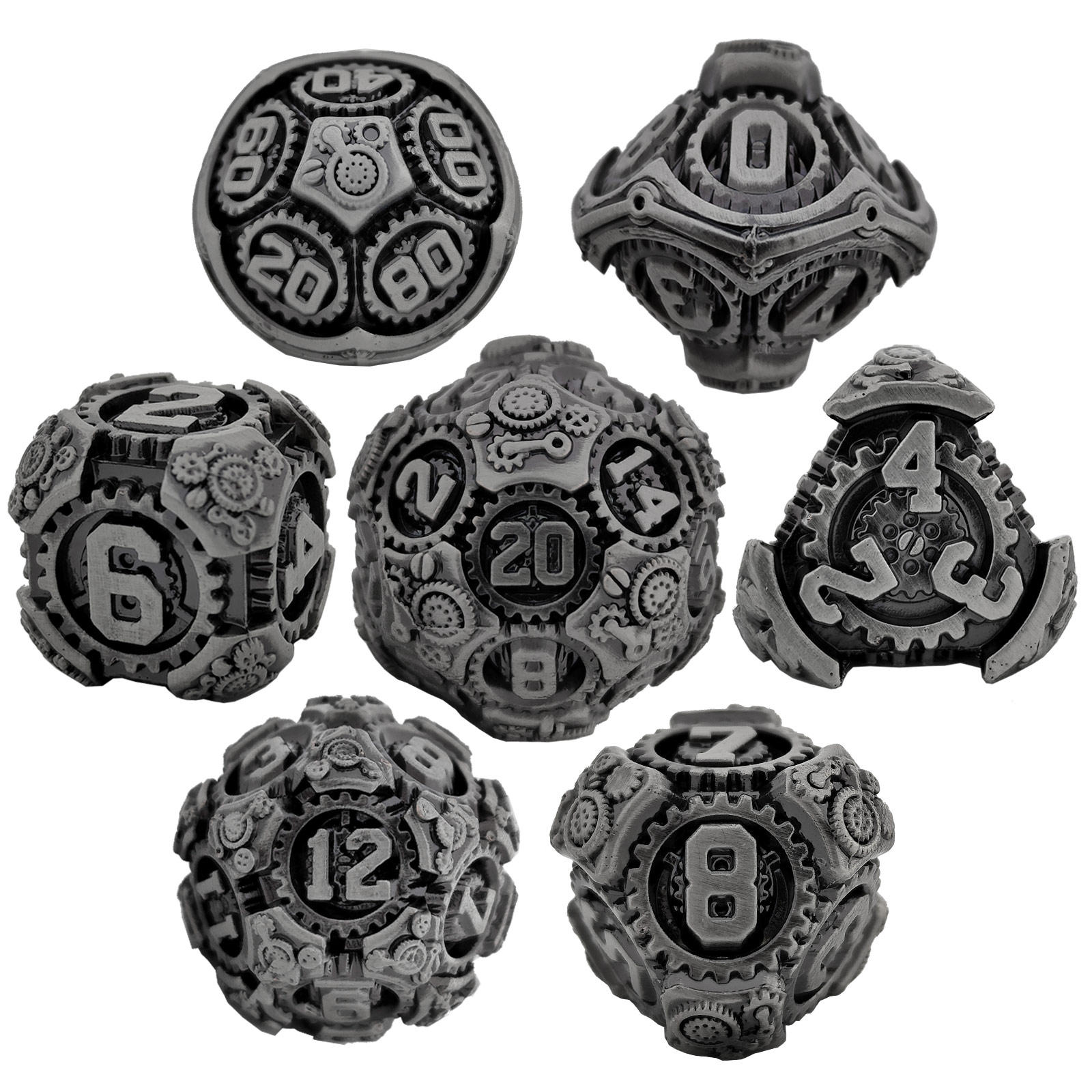 Mechanical ⚙️ Gear Metal Dice Set