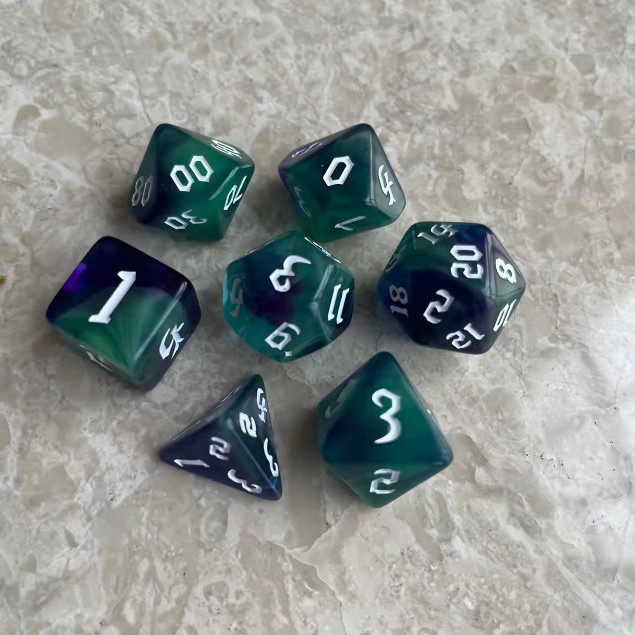 Wave Surfboard Theme Dnd Dice Set