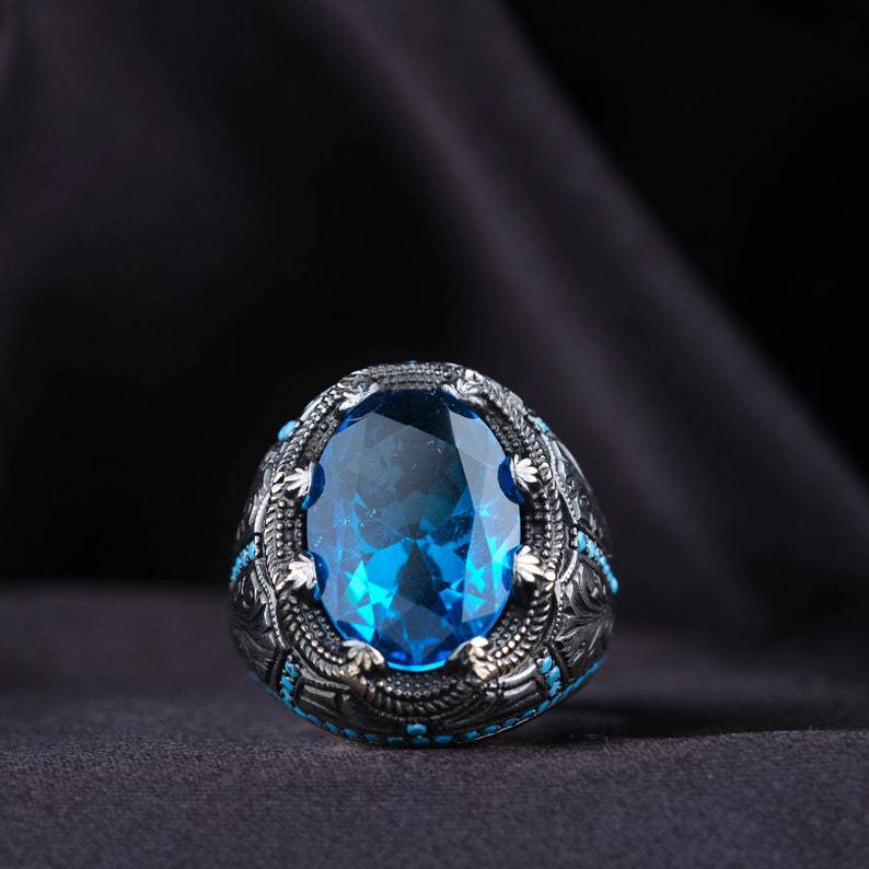 Diamond Blue Zircon Ring