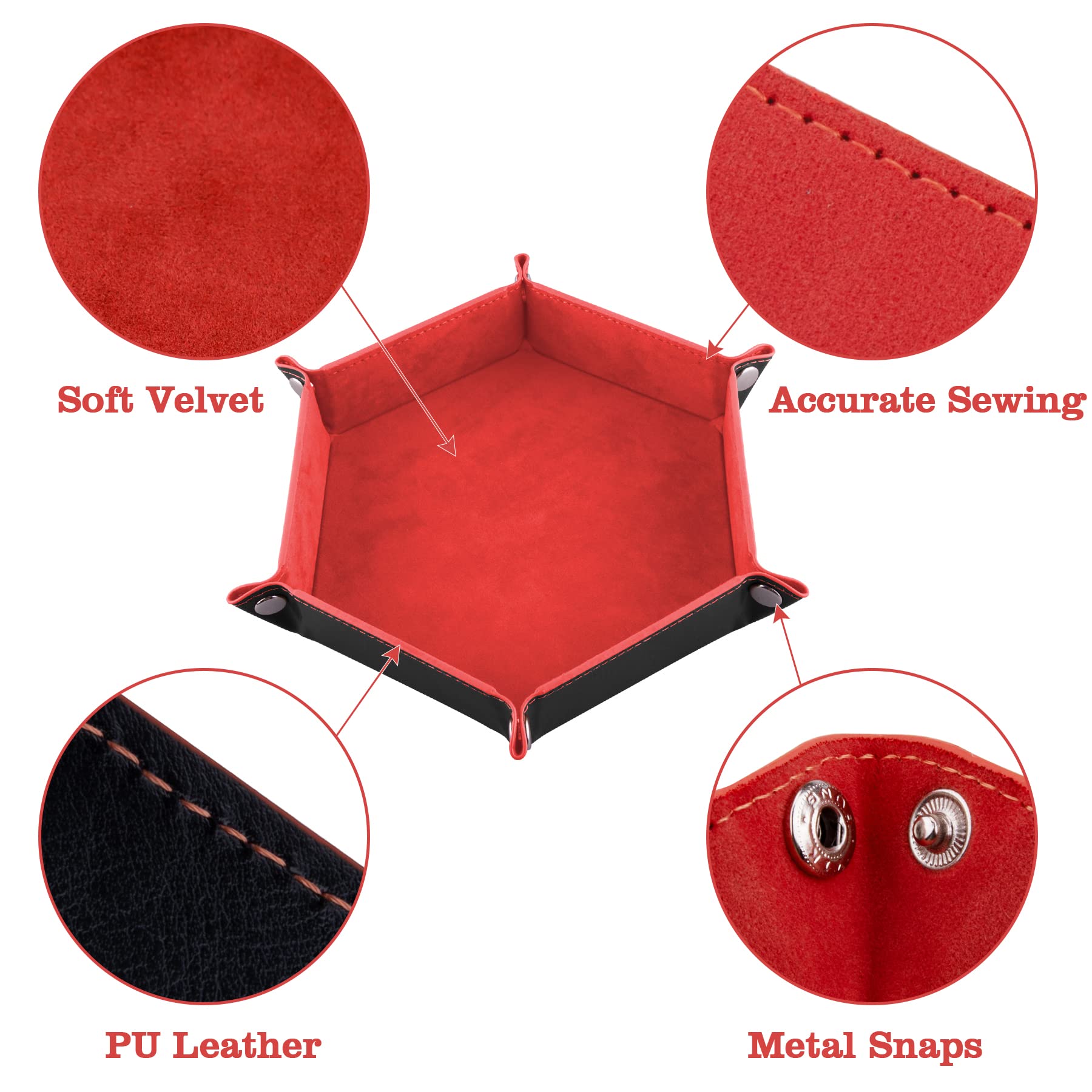 Dice Tray Set Foldable Dice Trays Hexagon Dice Rolling Tray