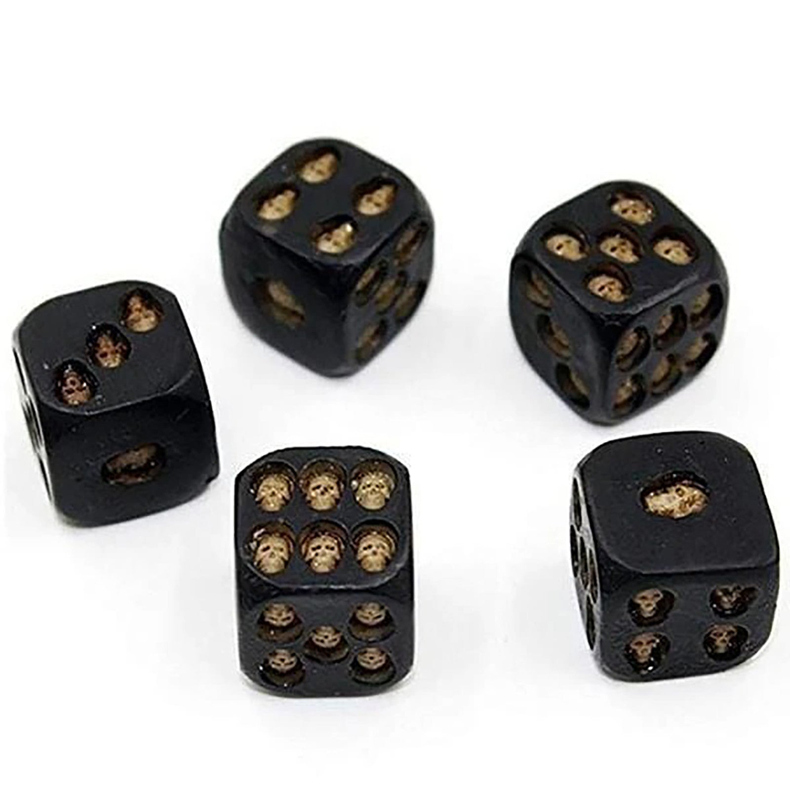 5 x Black Skull Dice