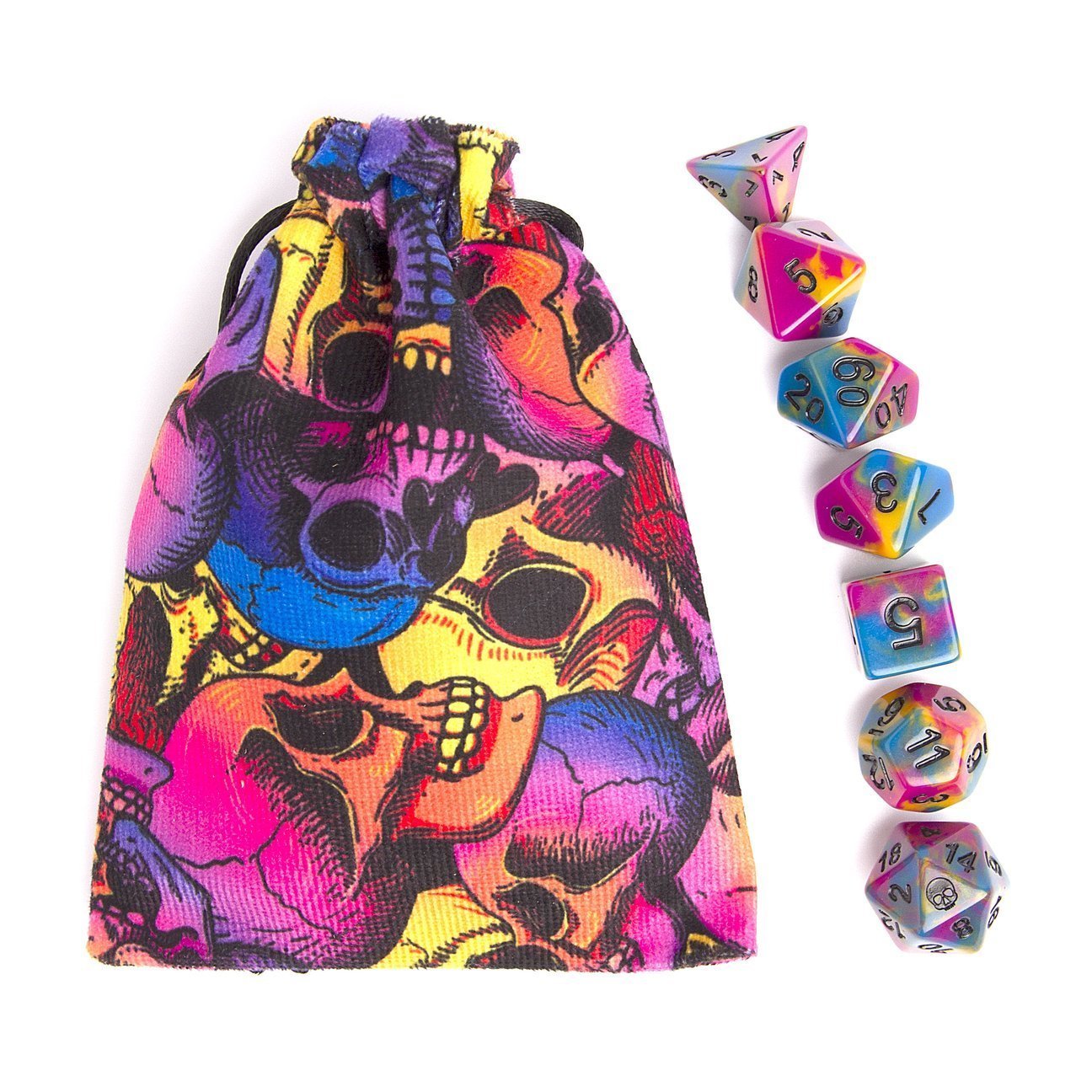 Rainbow Skull Dice