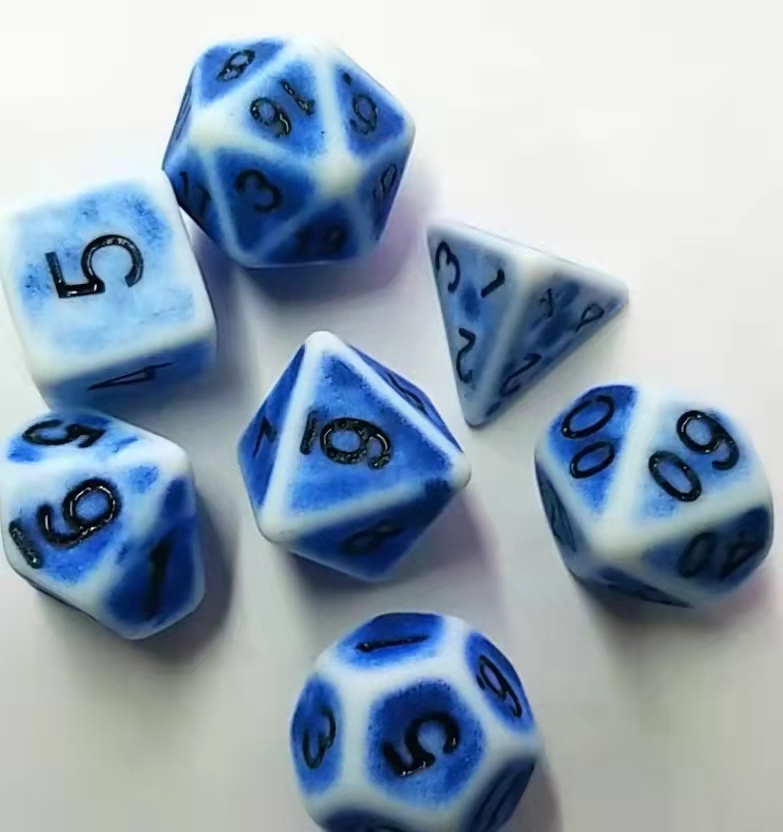 Retro Blue Dice Set