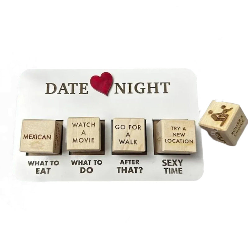 Wooden Date Night Dice Naughty Couple Dice Game for Him Funny Portable Couple Dice Kit