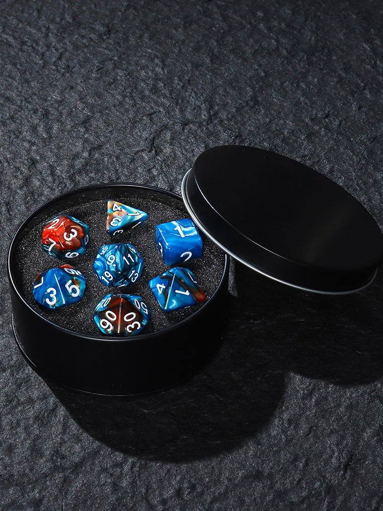 Azure Rift Dice Set [With Dark Iron Gift Box]