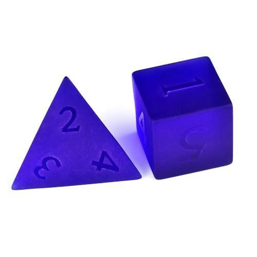 Blue Sandblasted Gemstone Dice