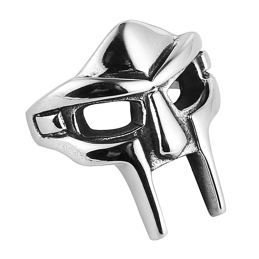 Stainless Steel Ring Spartan Mask Helmet Nordic Pagan Viking Rings